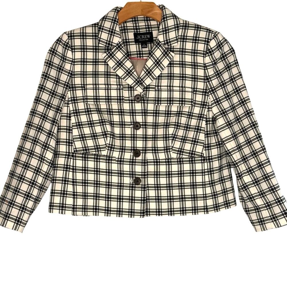 J. Crew Collection Plaid Blazer Jacket Italian wool blend - Picture 10 of 11